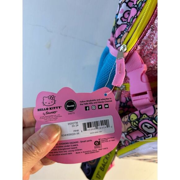 Sanrio Hello kitty backpack and lunch tote new water resistant/ reflective/ padd main image 4